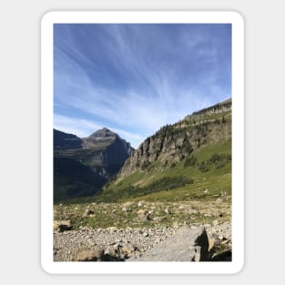 Mountains and Wispy Clouds Sticker